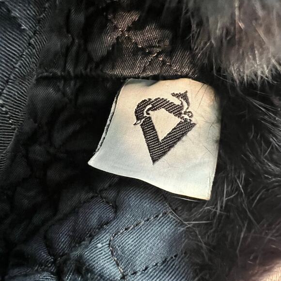 Vintage Fur Ushanka Hat Genuine Fox Fur Quilted Black Lining Neck Ties - Picture 5 of 6